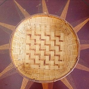 Boho Woven Basket Bowl Catch All Tray